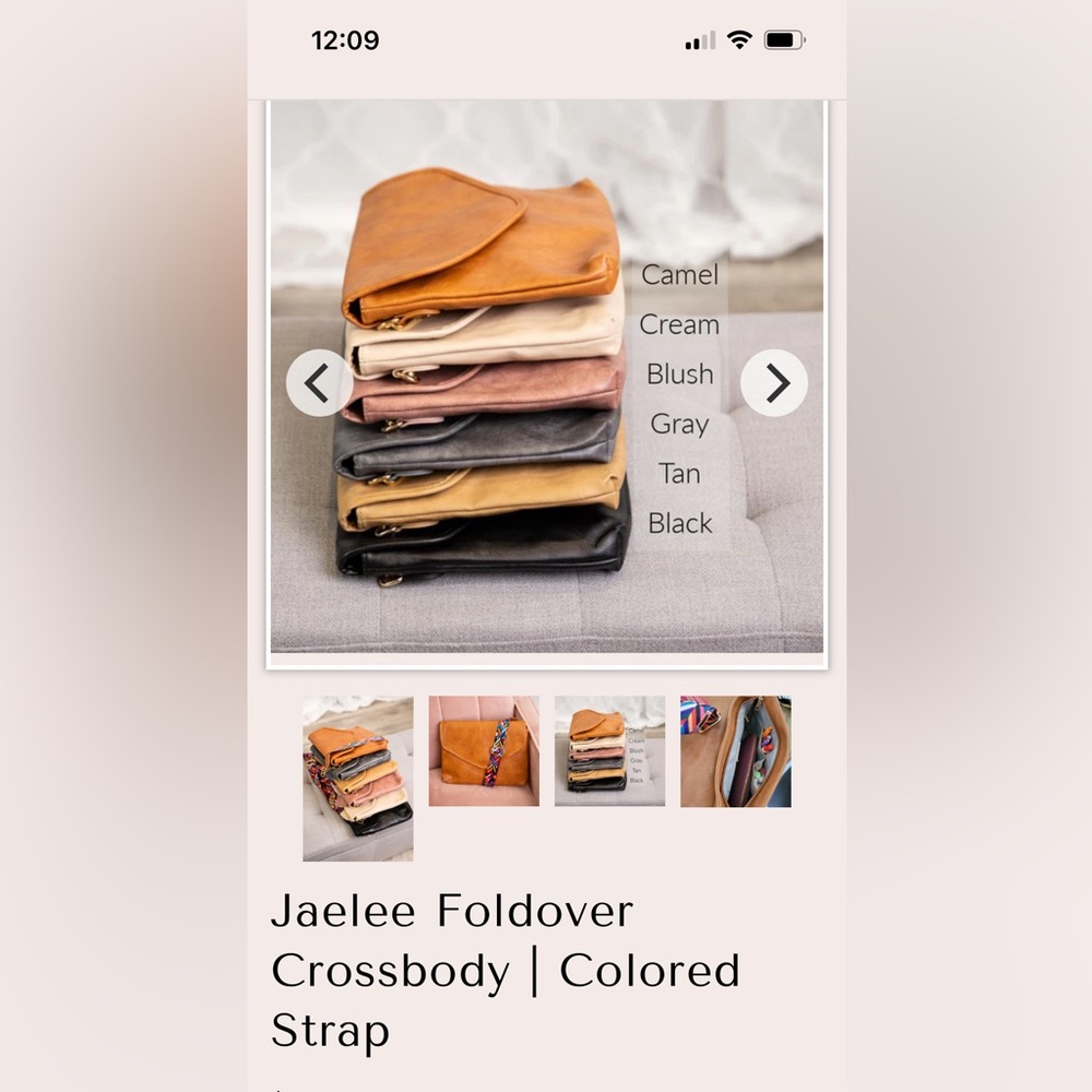 Jaelee Foldover Crossbody | Colored Strap